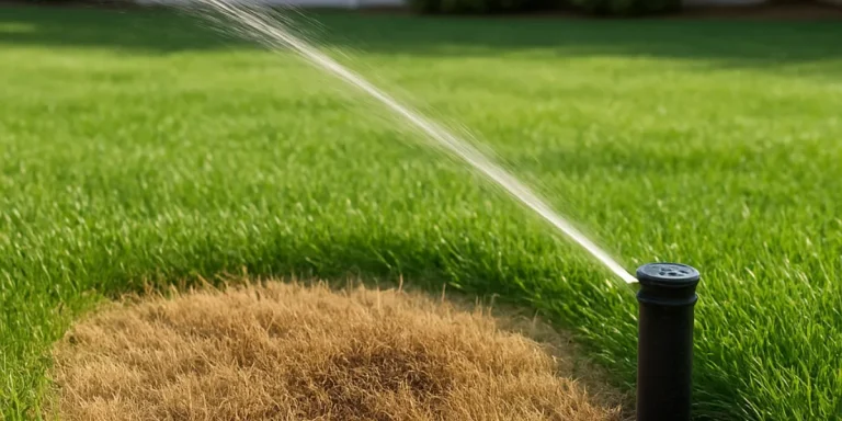 what causes grass to die around sprinkler heads
